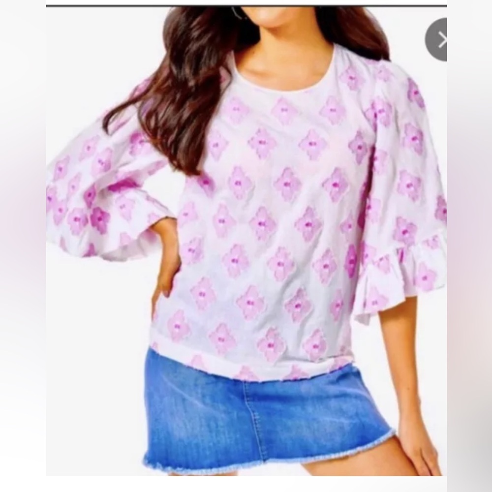 Lilly Pulitzer Pink Floral Blouse